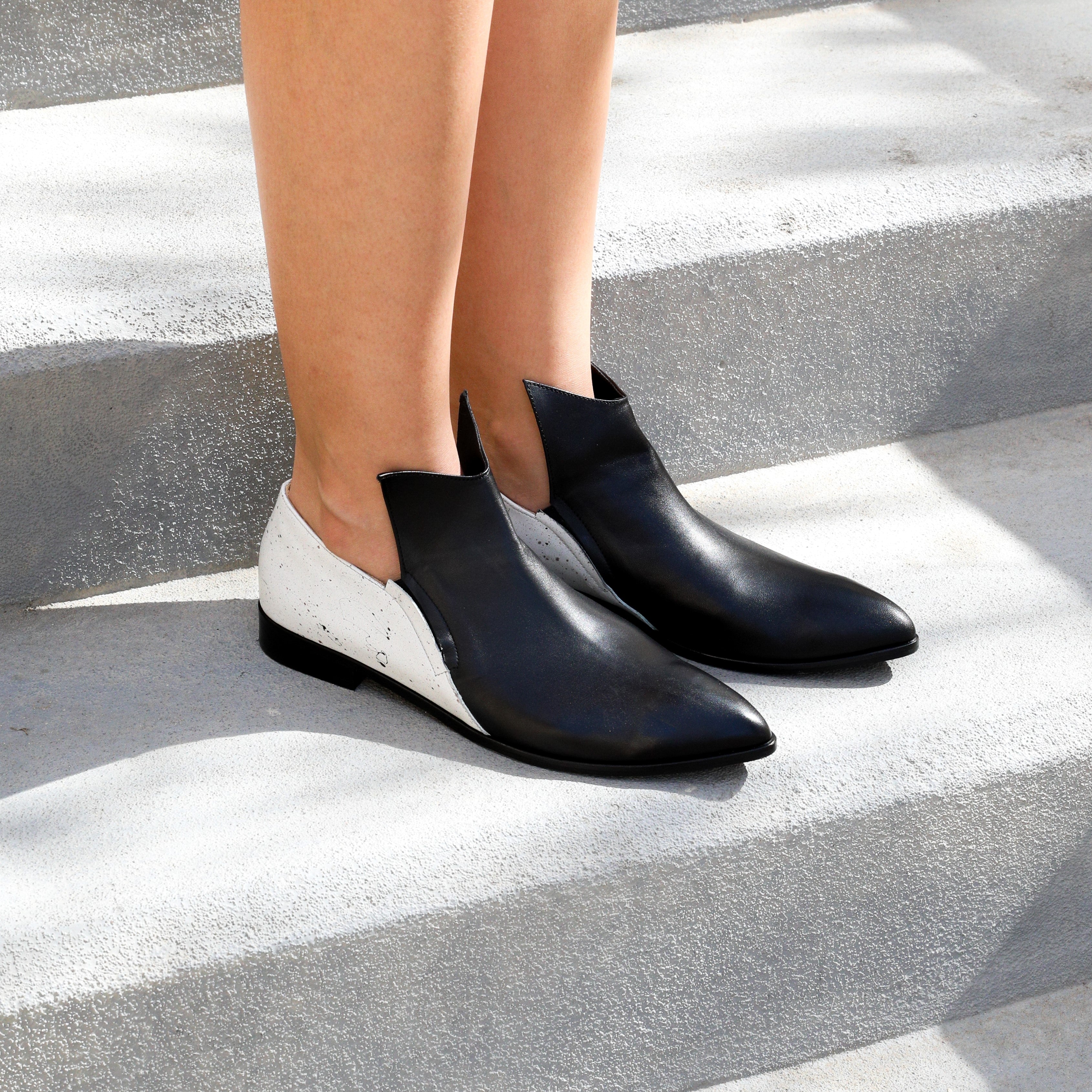 Sadeem black white boot - Shoes - THUNA