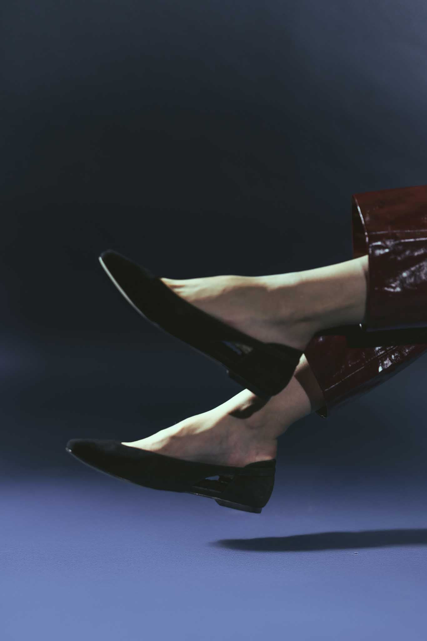 Luto black suede ballerina - THUNA Shoes - Kuwait- KSA - Qatar- UAE