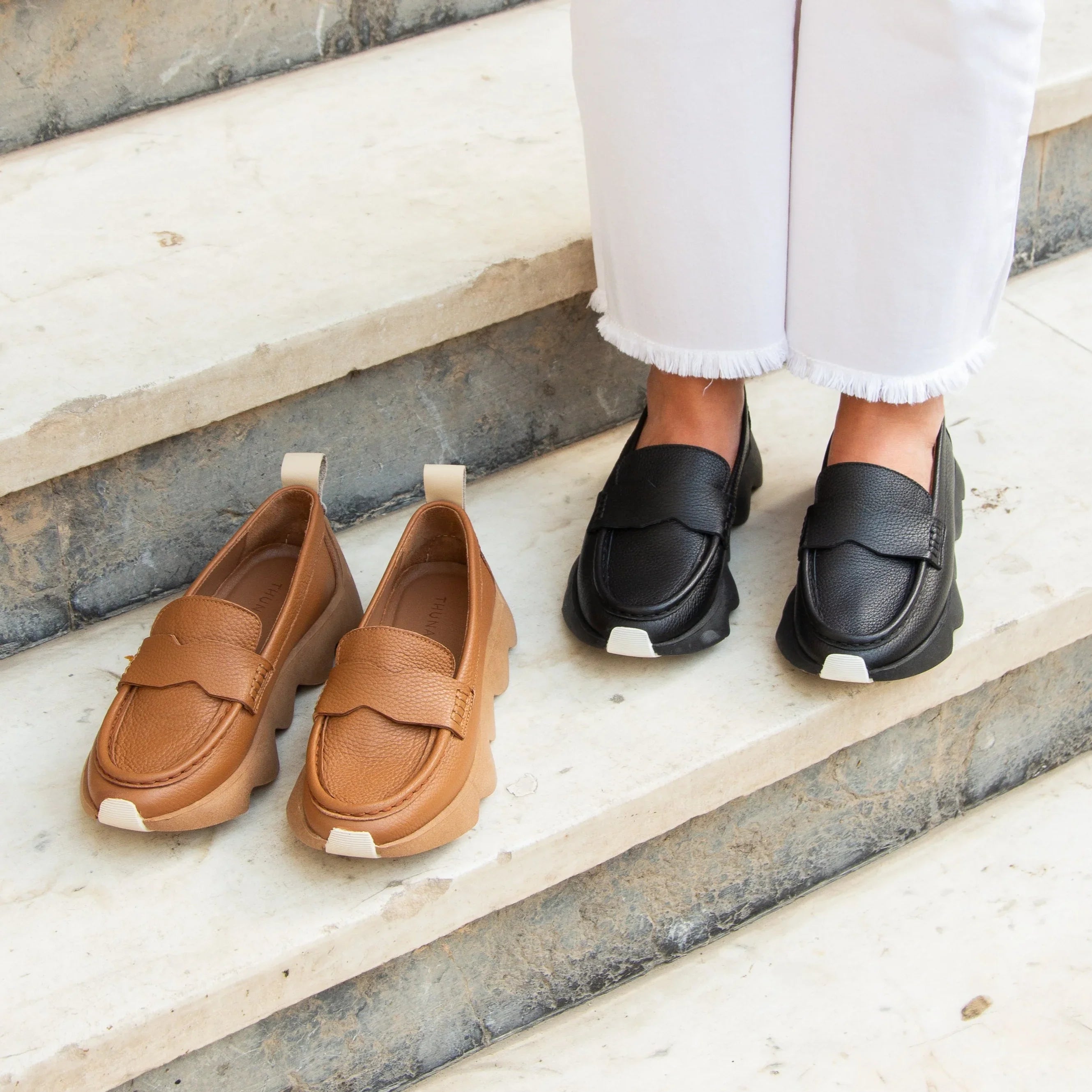 Dahlia tan loafer - THUNA