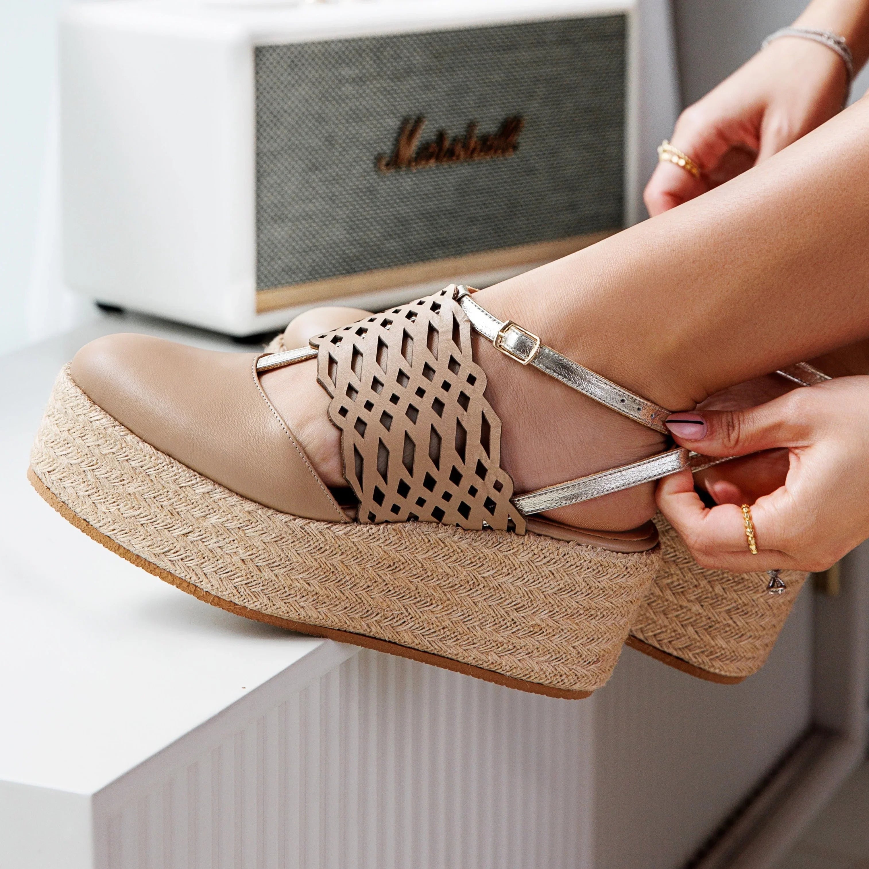 Falak beige platform - THUNA