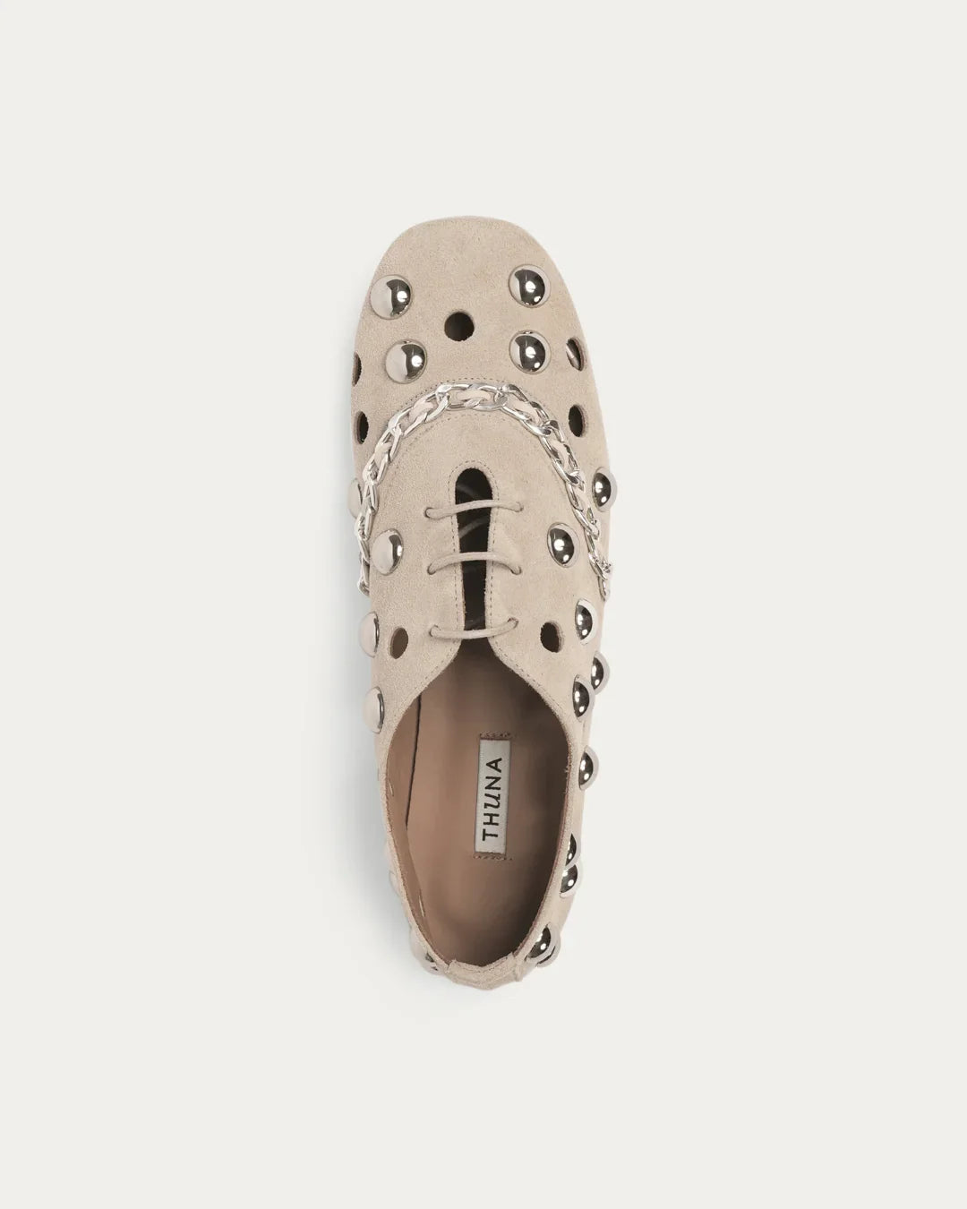 Beige flat shoe with embellishments - THUAN Shoes - Kuwait - Saudi - Qatar- Bahrain