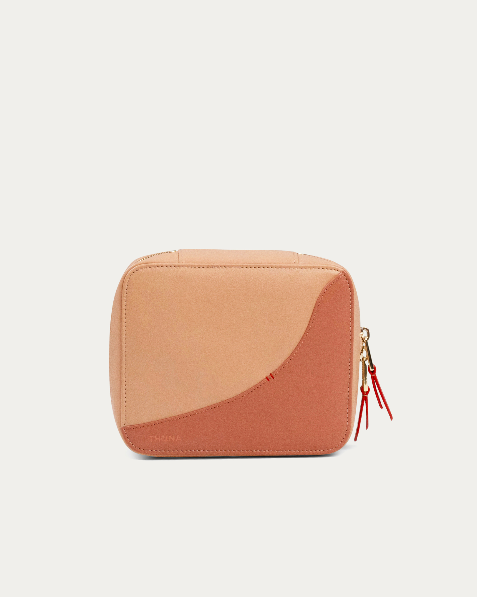 Two-tone pink and orange zippered pouch on a white background - Multipurpose bags - Kuwait bags - KSA BAS