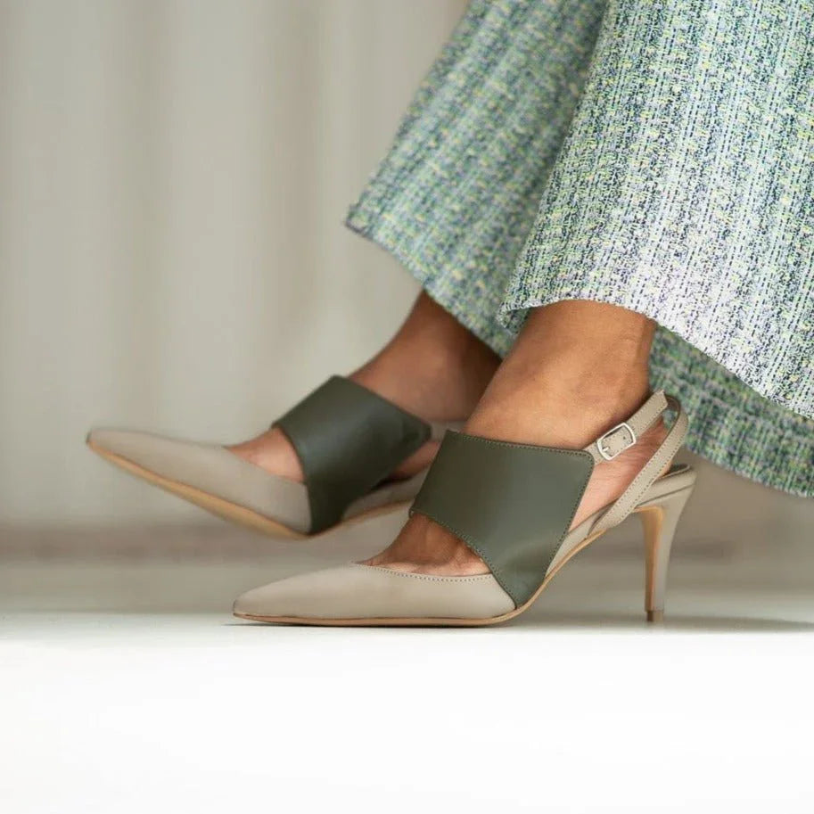 Norma olive heel - THUNA