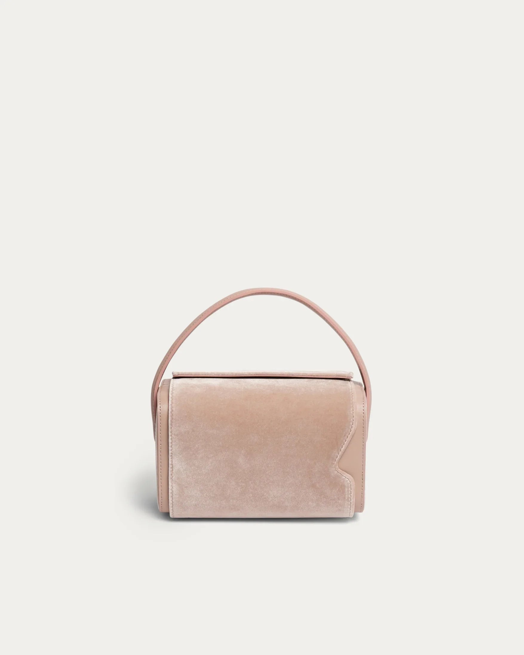 Two-tone handbag with a beige top and brown base on a light gray -THUNA - Bags - Kuwait - Saudi