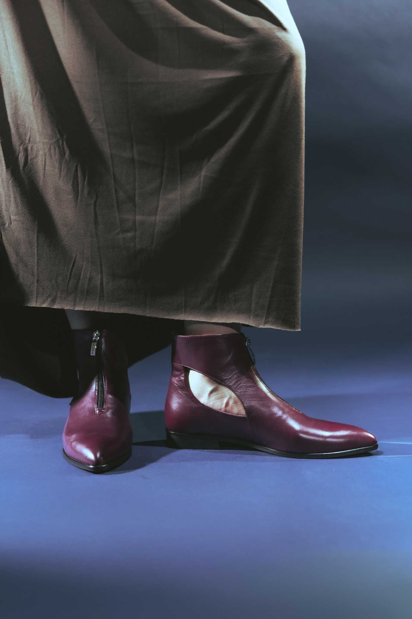 Cassie bordeaux ankle boot - Kuwait shoes - KSA 