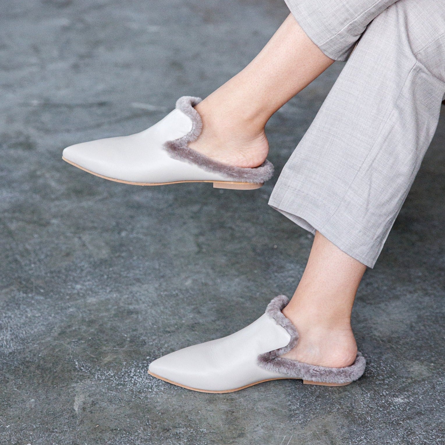 Tia grey mule - mule - THUNA